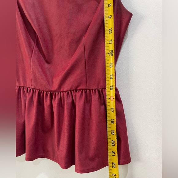 Guess Red Peplum Top with Silver Studs - Picture 8 of 9